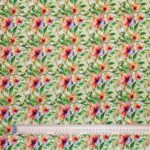 Orange Flowers on Lime Viscose