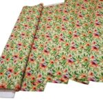 Orange Flowers on Lime Viscose