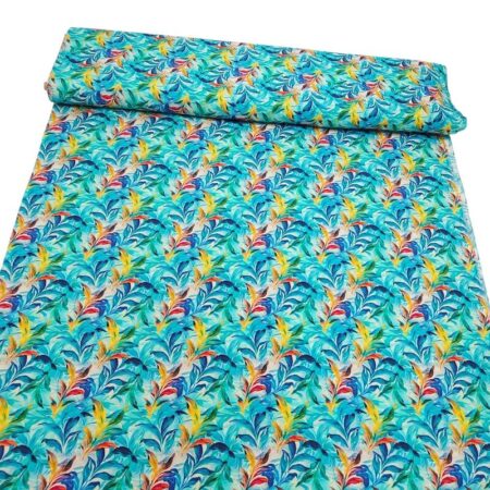 Turquoise Leaves Viscose