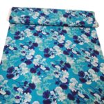 Ginkgo on Turquoise Viscose