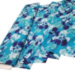 Ginkgo on Turquoise Viscose