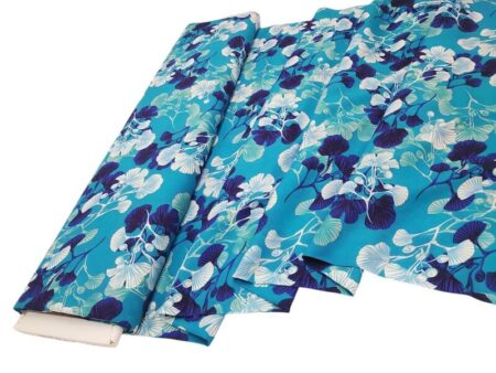 Ginko on Turquoise Viscose - Image 2