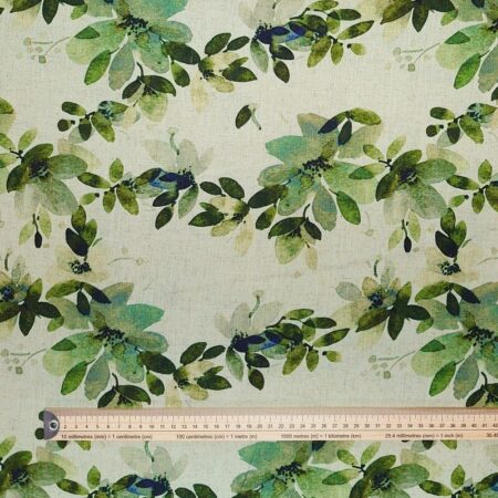 Green Garden on Sage Linen Viscose - Image 5