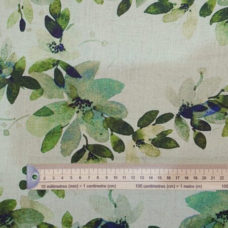 Green Garden on Sage Linen Viscose - Image 4