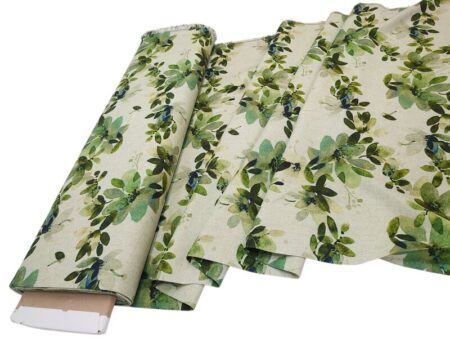 Green Garden on Sage Linen Viscose - Image 2