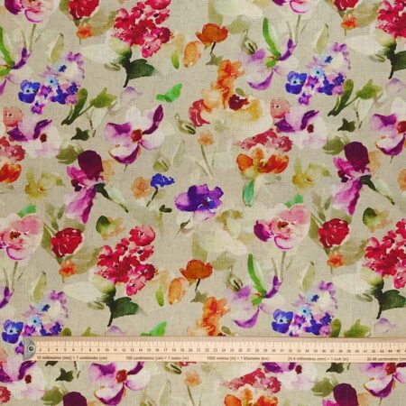 Multi Garden on Sage Linen Viscose - Image 5