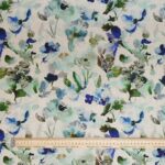 Blue Green Garden Linen Viscose