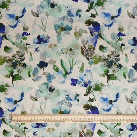 Blue Green Garden Linen Viscose - Image 5