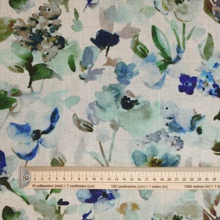 Blue Green Garden Linen Viscose - Image 4