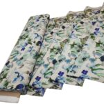 Blue Green Garden Linen Viscose