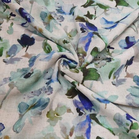 Blue Green Garden Linen Viscose - Image 3