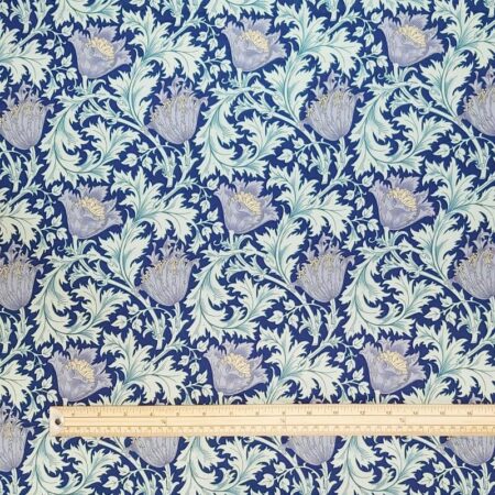 William Morris Botanical Blue Cotton Lawn - Image 5