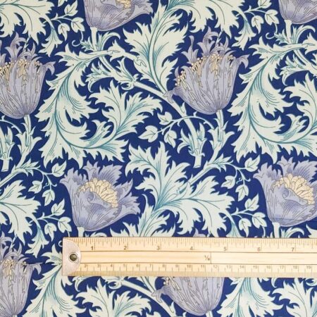 William Morris Botanical Blue Cotton Lawn - Image 4