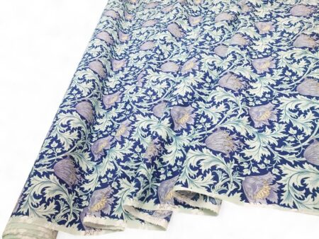 William Morris Botanical Blue Cotton Lawn - Image 2
