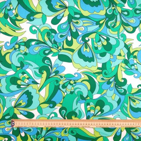 Sixties Swirls Green Cotton Jersey - Image 5