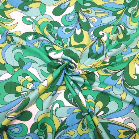 Sixties Swirls Green Cotton Jersey - Image 4