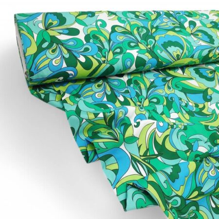 Sixties Swirls Green Cotton Jersey - Image 2
