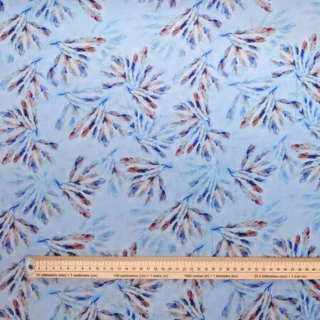 Ferns on Blue Crinkle Viscose Nylon - Image 4