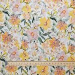 Golden Blooms Crinkle Viscose