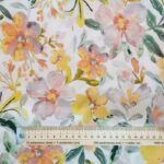 Golden Blooms Crinkle Viscose