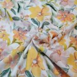 Golden Blooms Crinkle Viscose