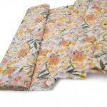 Golden Blooms Crinkle Viscose