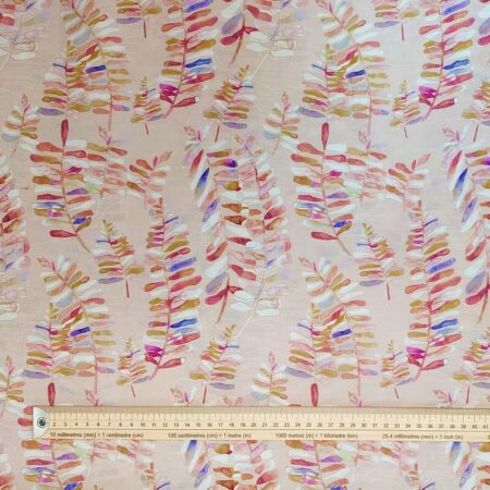 Ferns on Beige Crinkle Viscose Nylon - Image 5