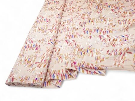 Ferns on Beige Crinkle Viscose Nylon - Image 2