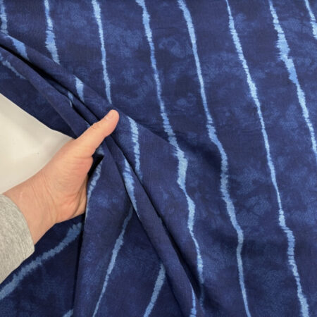 Indigo Blue Boho Stripe Airflow Viscose
