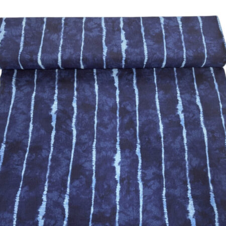 Indigo Blue Boho Stripe Airflow Viscose - Image 3