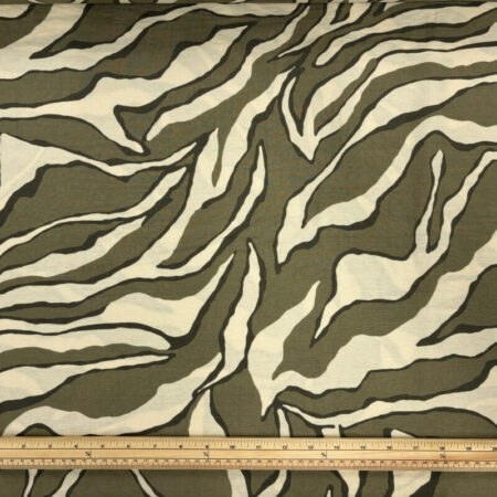 Abstract Stripe Khaki Airflow Viscose - Image 2
