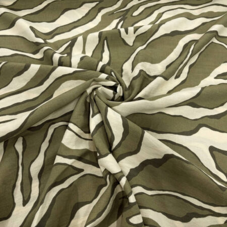 Abstract Stripe Khaki Airflow Viscose