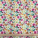 Colourful Flower White Cotton Jersey