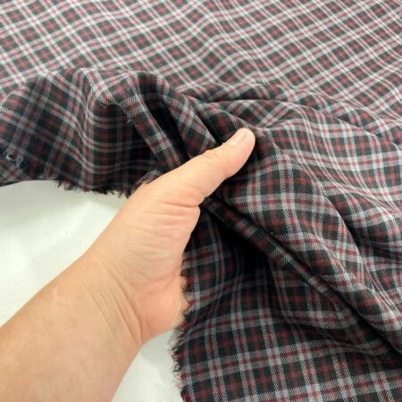 Wine Check Wool Suiting