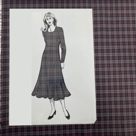 Wine Check Wool Suiting - Image 3