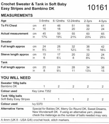 Stylecraft Crochet Sweater and Tank Pattern 10161 - Image 2