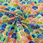 Watercolour Rainbow Arches Viscose