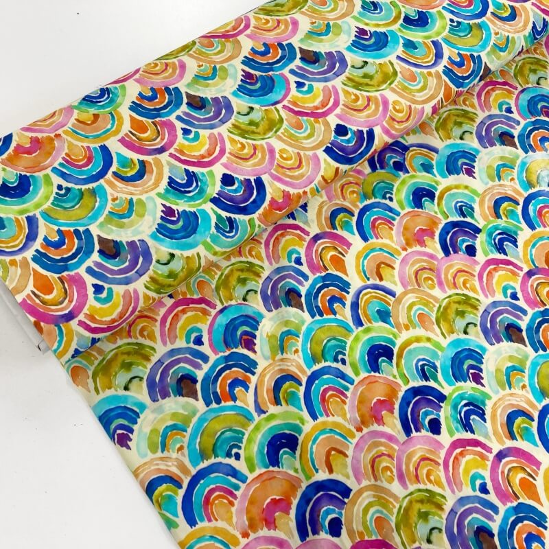Image of Watercolour Rainbow Arches Viscose
