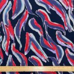 Feather Stripe Dark Navy Viscose