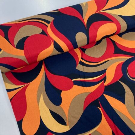 Juicy Swirls Orange Viscose