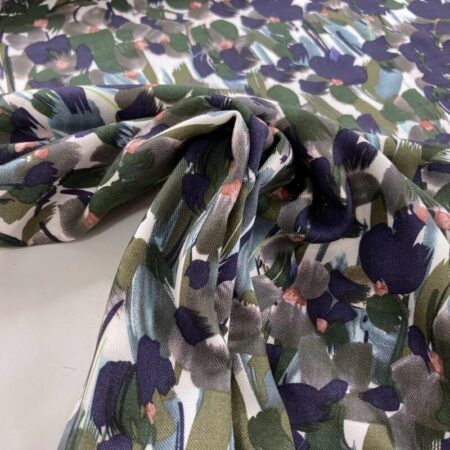 Brushstroke Blooms Viscose Twill - Image 2