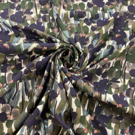 Brushstroke Blooms Viscose Twill - Image 4