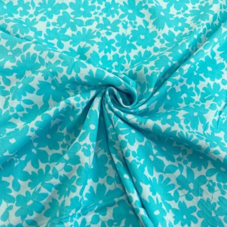 Daisy Shadow Turquoise Viscose
