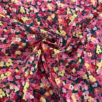 Packed Blooms Cerise Viscose