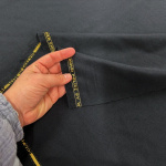 English Black Poly Wool Suiting