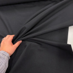 English Black Poly Wool Suiting