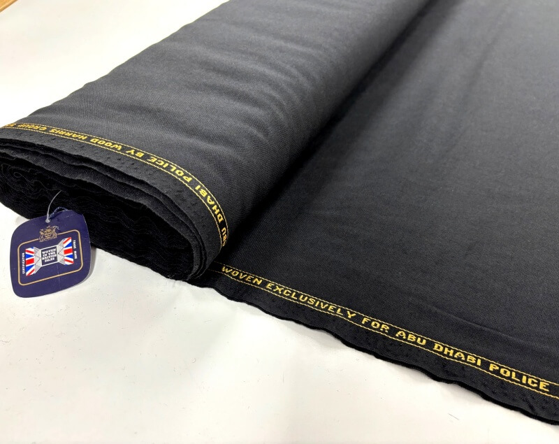 Image of English Black Poly Wool Suiting