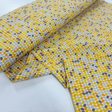 Retro Leaves Cotton Jersey