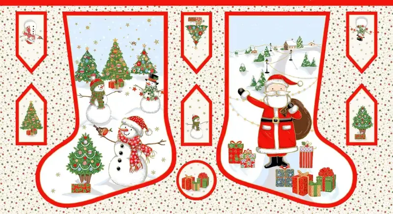 Image of Jolly Saint Nick Stocking Panel