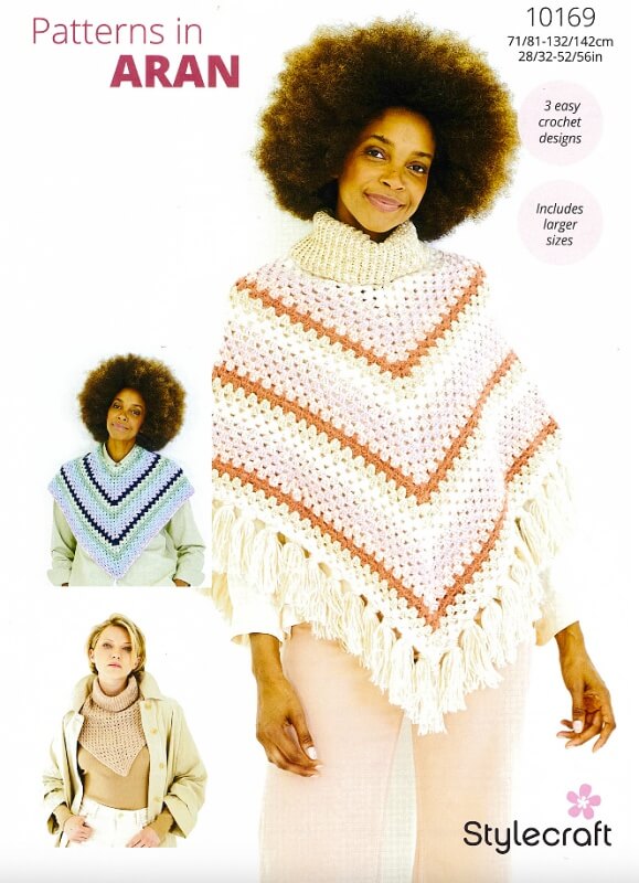 Image of Stylecraft Crochet Poncho and Dickie Pattern 10169